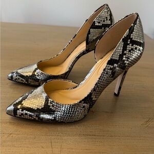 Jessica Simpson Prizma Pointed Toe High Heels in Lux Metal Snake Sz 8 NEW in Box